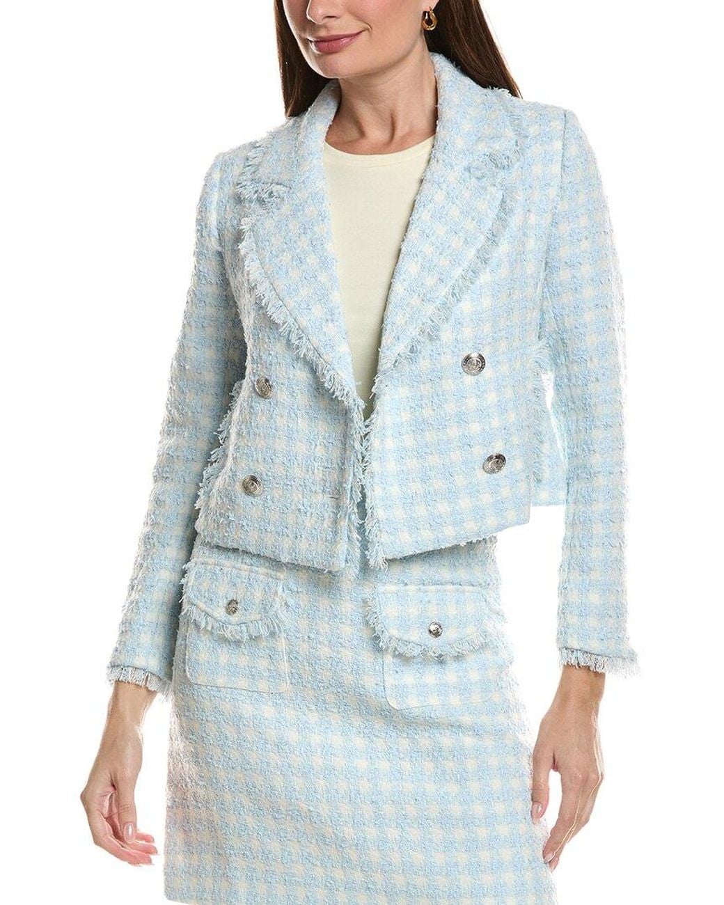tyler boe Blue Leah Boucle Jacket