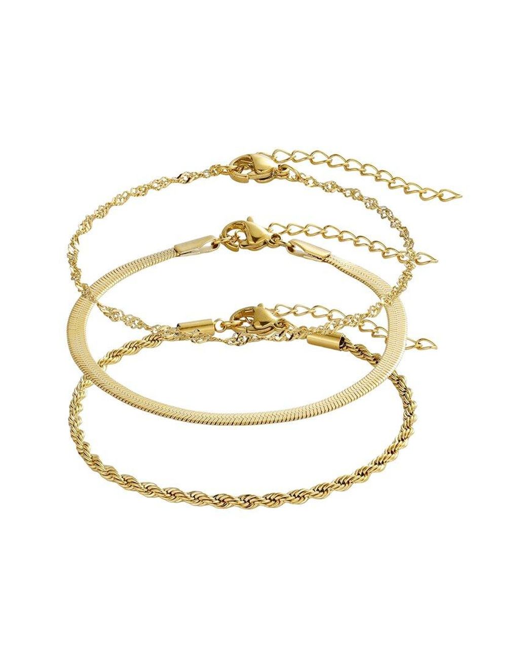 Adornia White 18K Plated Stainless Steel Bracelet