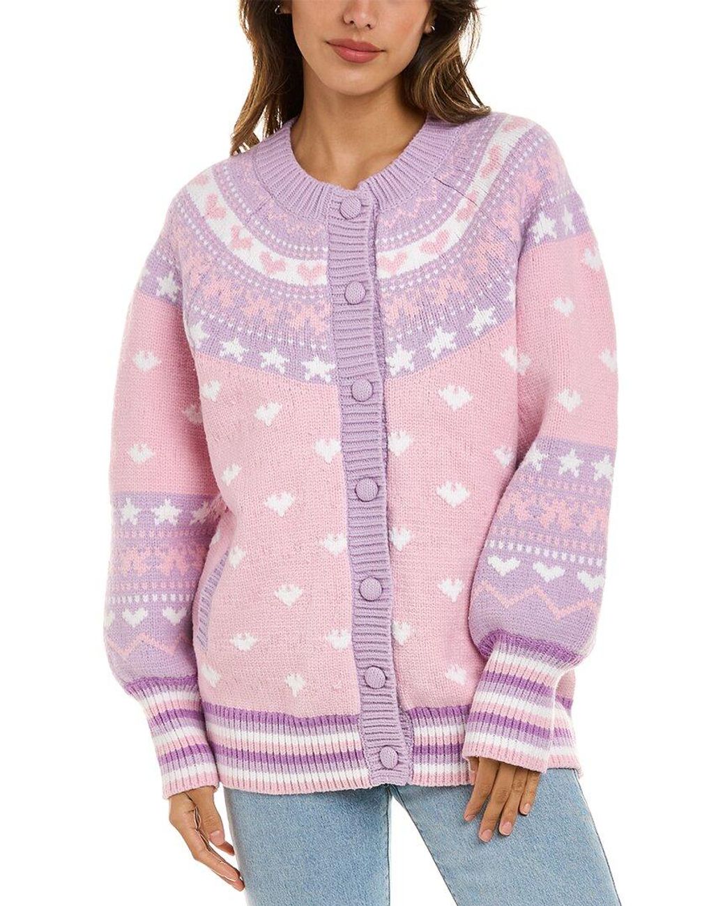 LoveShackFancy Cutie Knit Amalo Boyfriend Cardigan in Pink Lyst