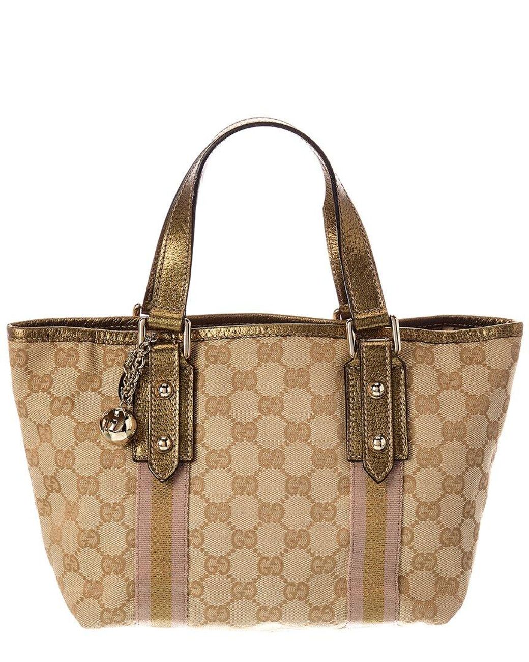 Gucci Brown Canvas Small Jolicoeur Tote (Authentic Pre-Loved)
