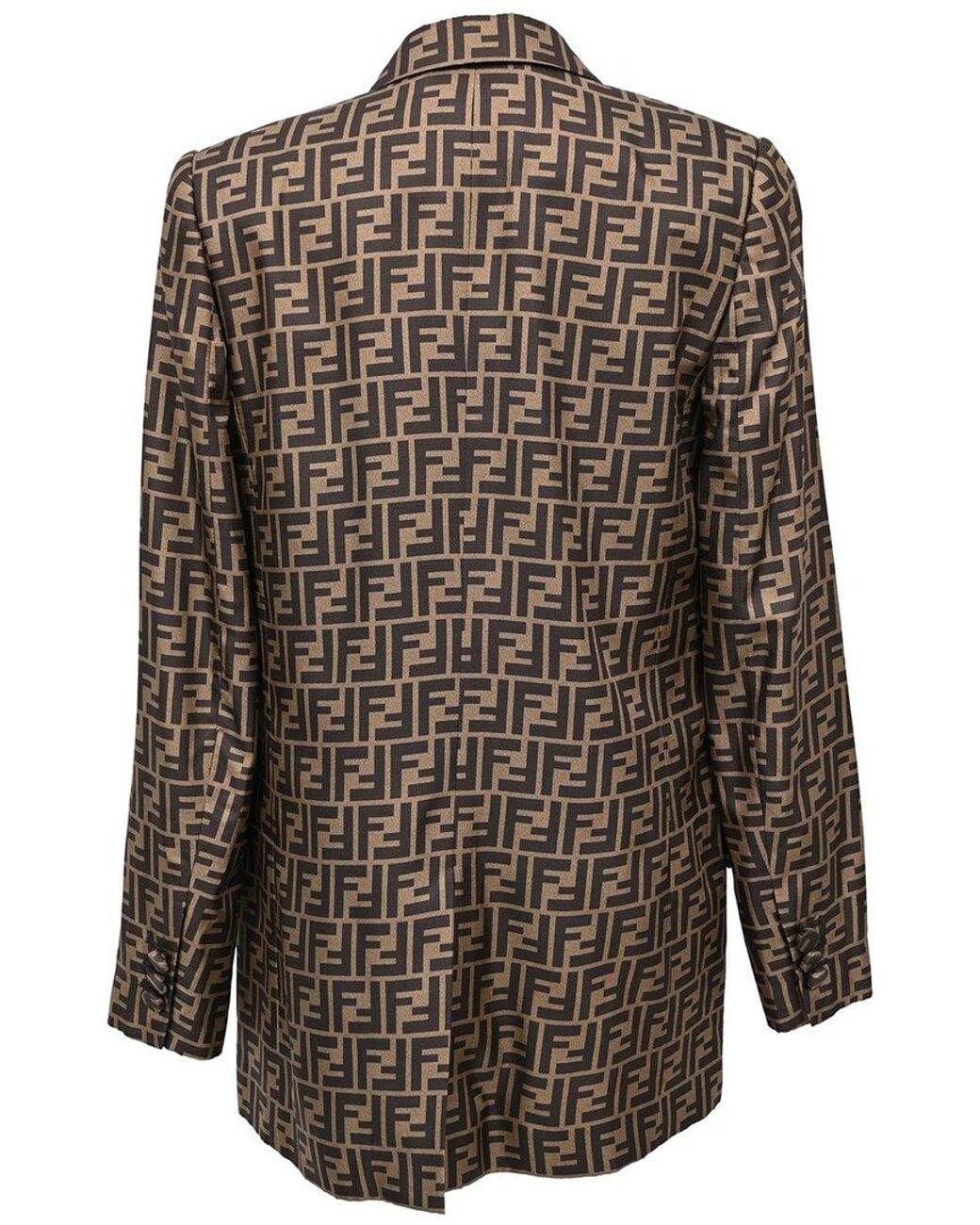 Fendi Brown Monogram Blazer, Size It (Authentic Pre-Loved)