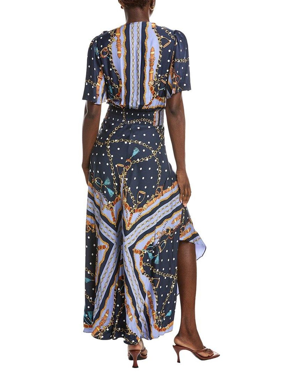 Maje Blue Flutter Maxi Dress