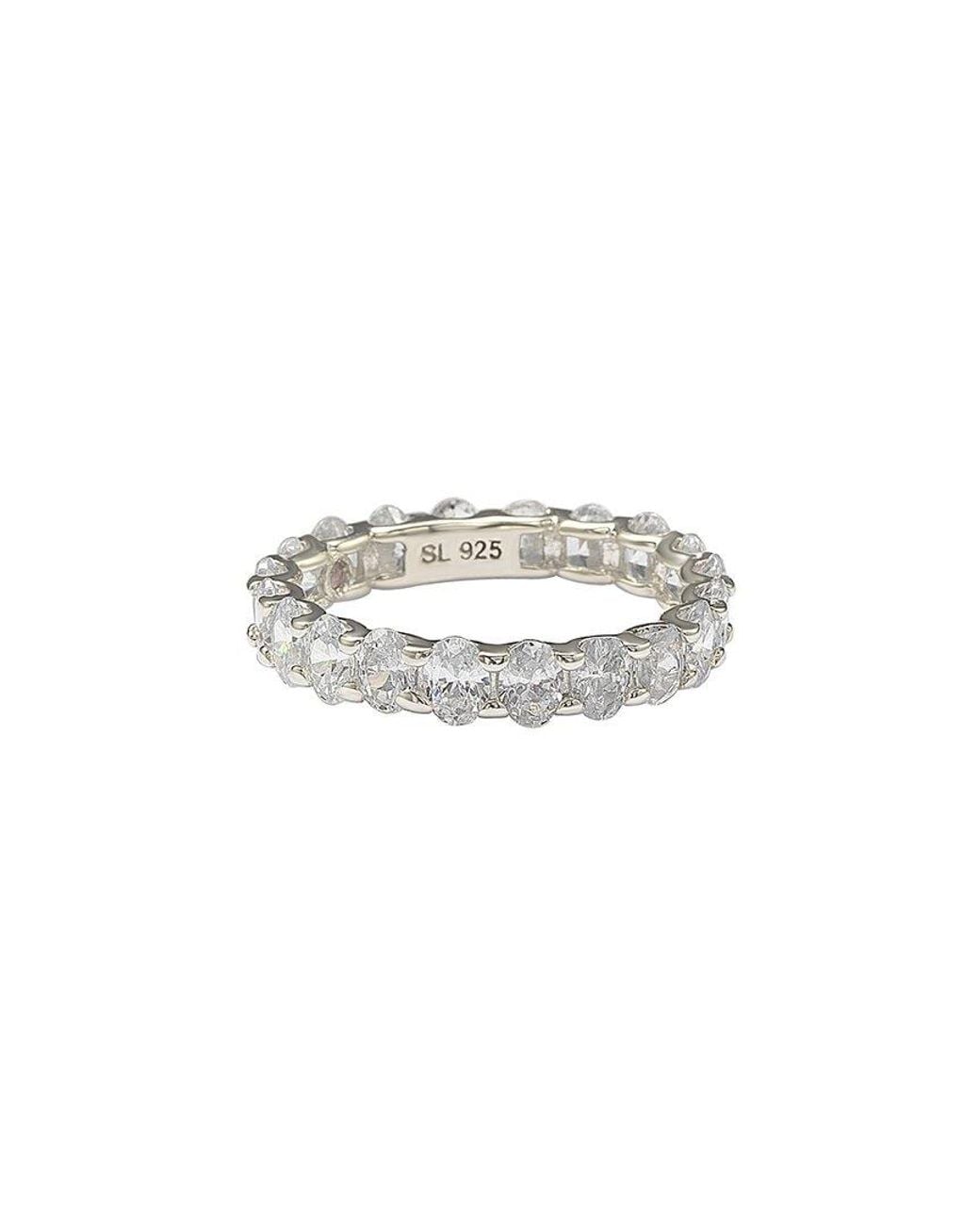 Suzy Levian CZ Jewelry Metallic Suzy Levian Silver Cz Stackable Ring