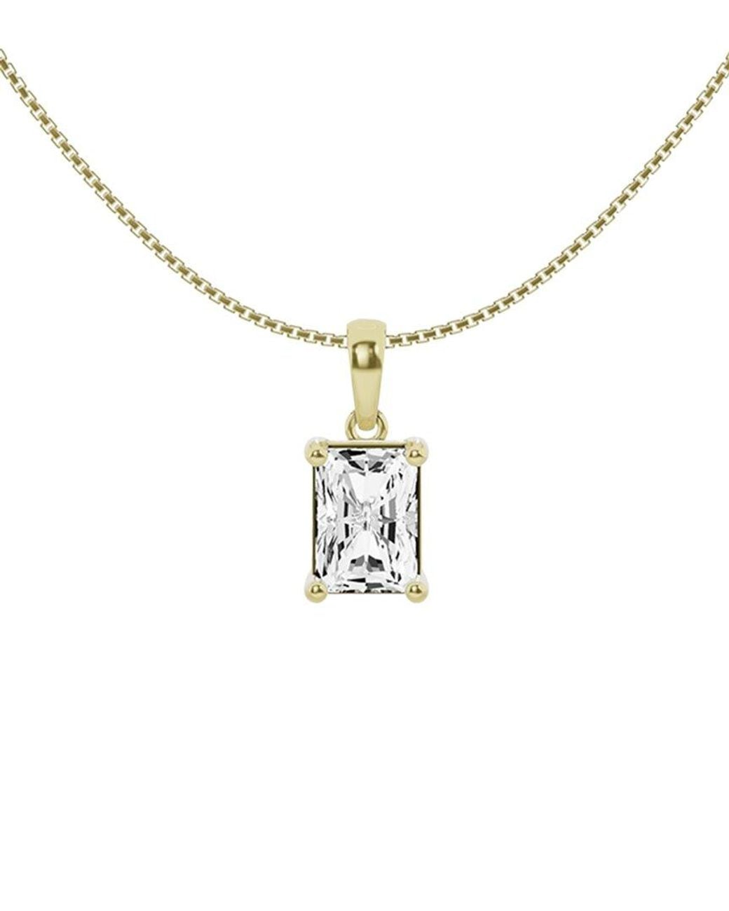 Lab Grown Diamonds Metallic 14K 1.50 Ct. Tw. Lab-Grown Diamond Solitaire Pendant Necklace
