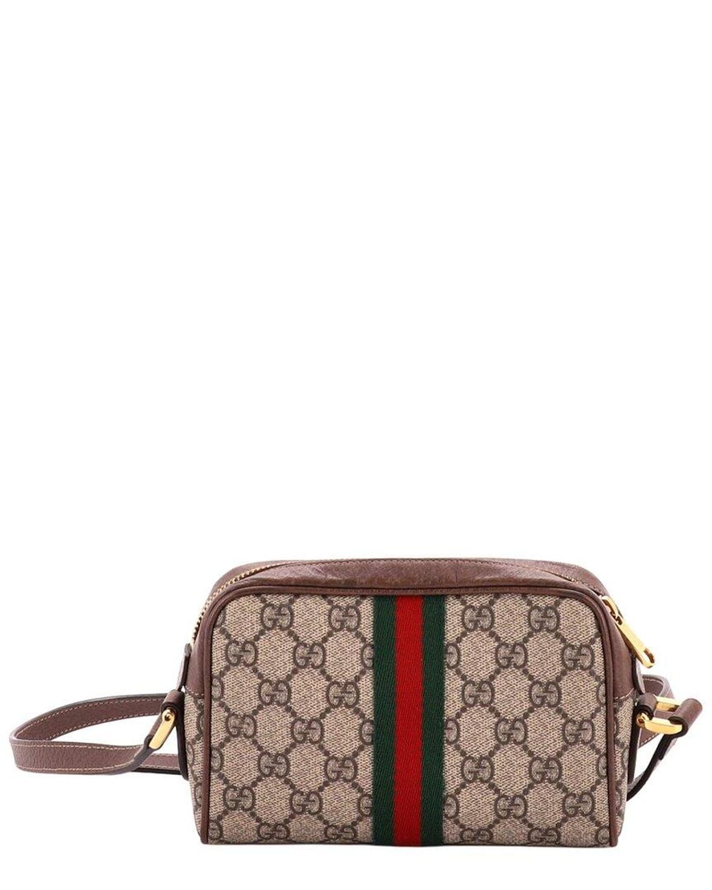 Gucci Brown Gg Coated Canvas Ophidia Shoulder Bag Mini (Authentic Pre-Loved)