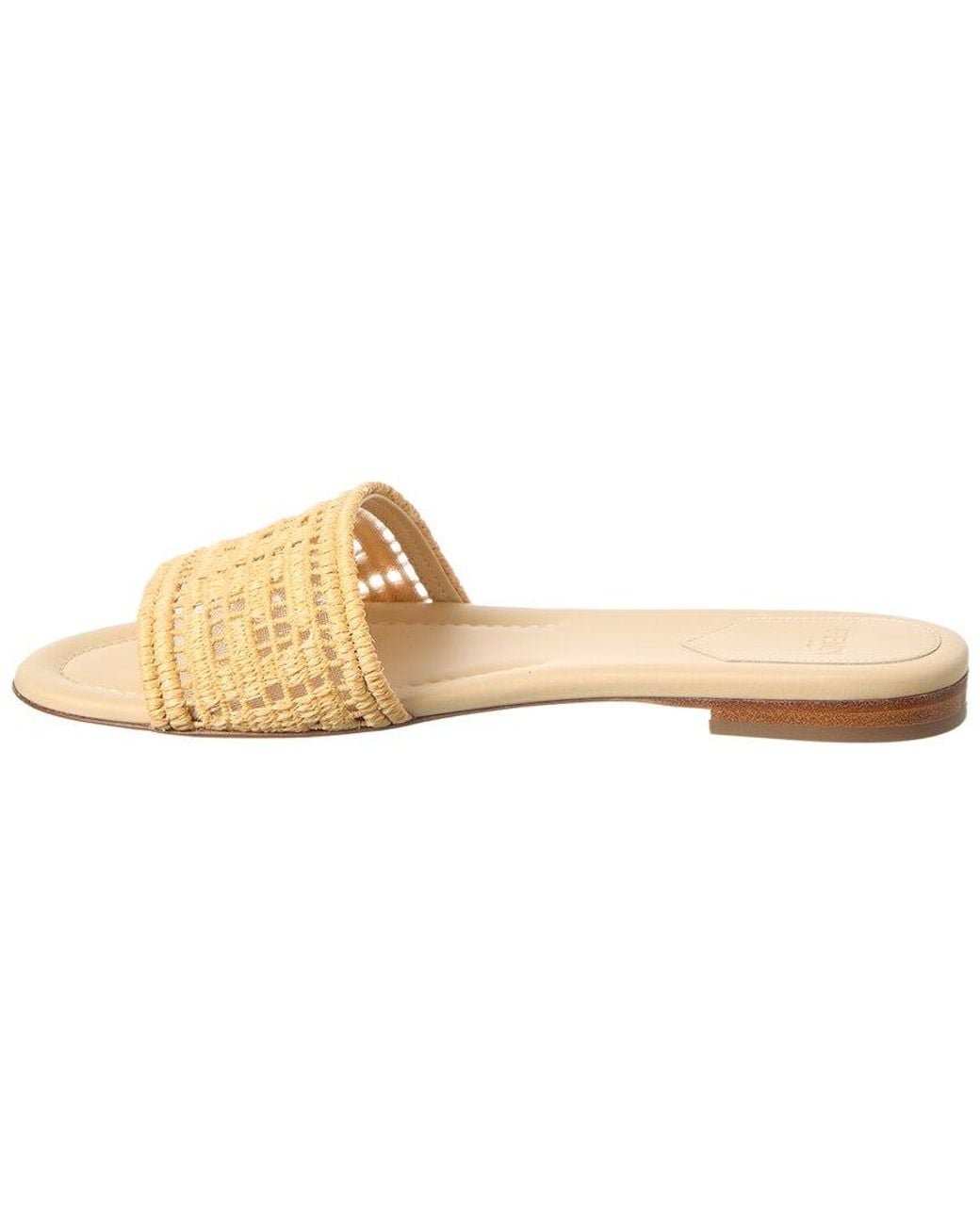 Fendi White Sunshine Mesh & Raffia Sandal