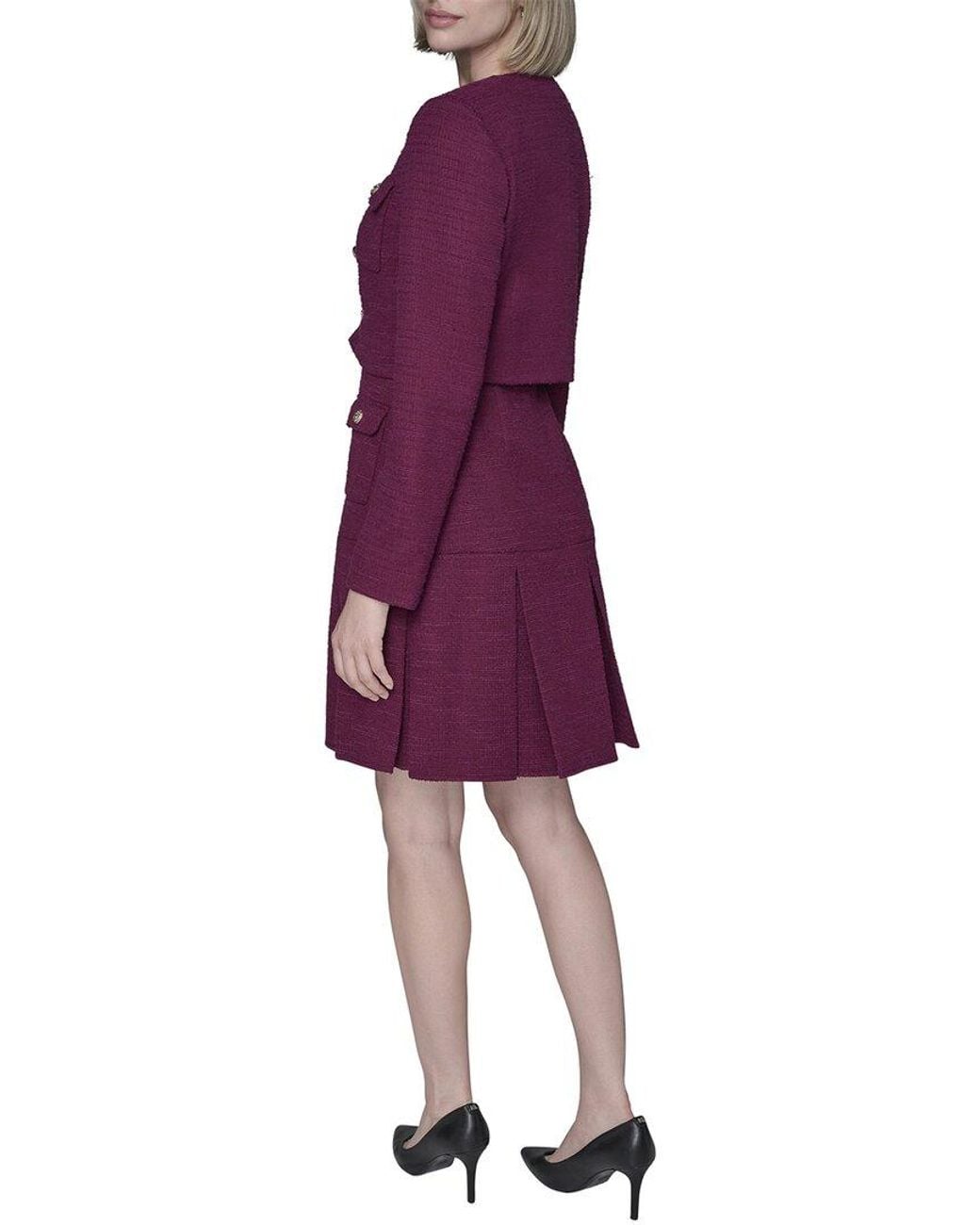 Karl Lagerfeld Purple Knit Tweed Jacket