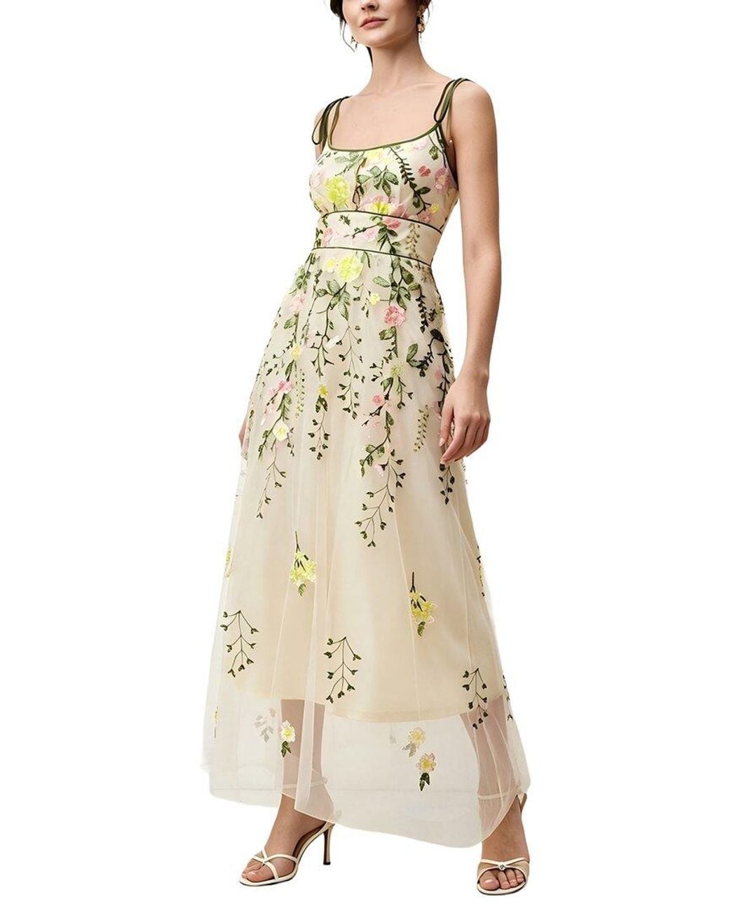 COLON DIANA Natural Print Maxi Dress