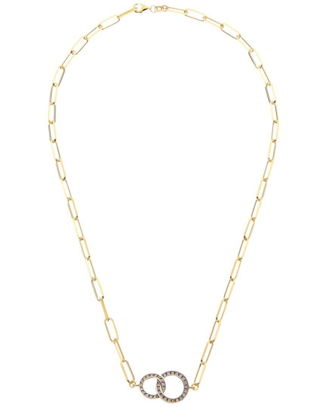 Meshmerise Metallic 18k Over Silver 0.25 Ct. Tw. Diamond Necklace