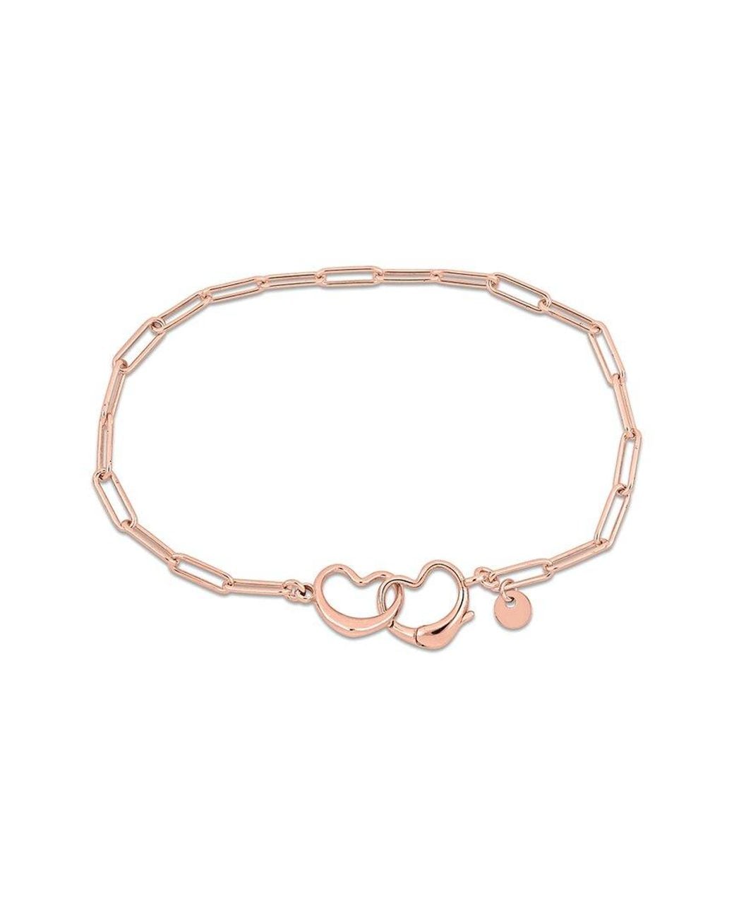 Italian Silver White Paperclip Link Bracelet