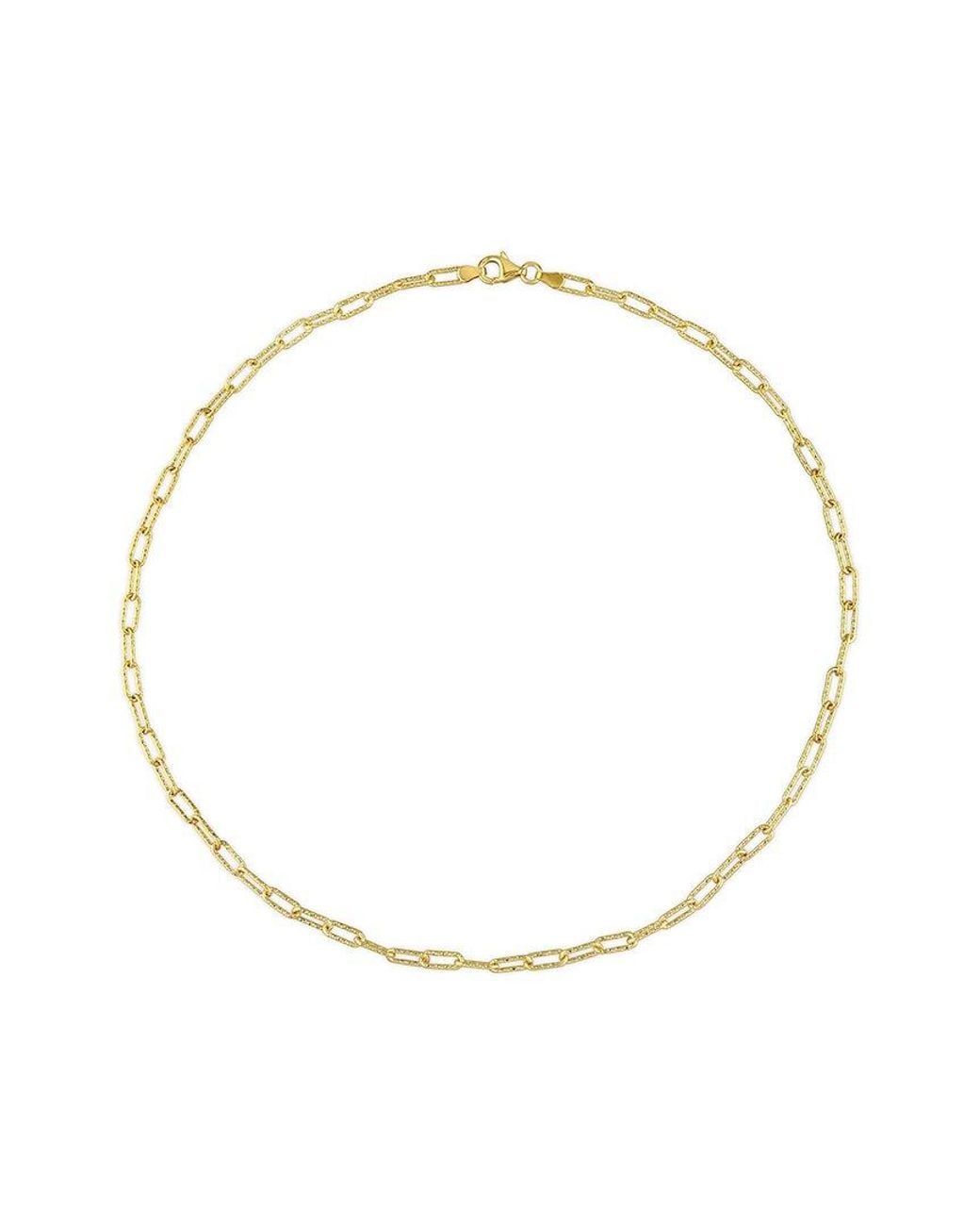 Italian Silver Metallic 18K Over Paperclip Chain Necklace