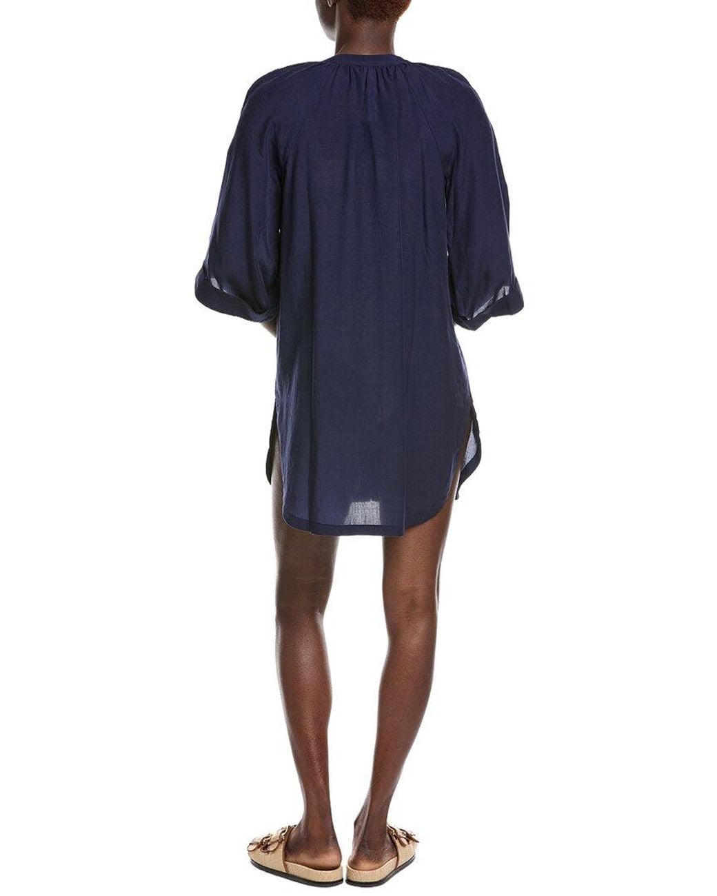 Tommy Bahama Blue Capri Coast Linne-Blend Boyfriend Shirt