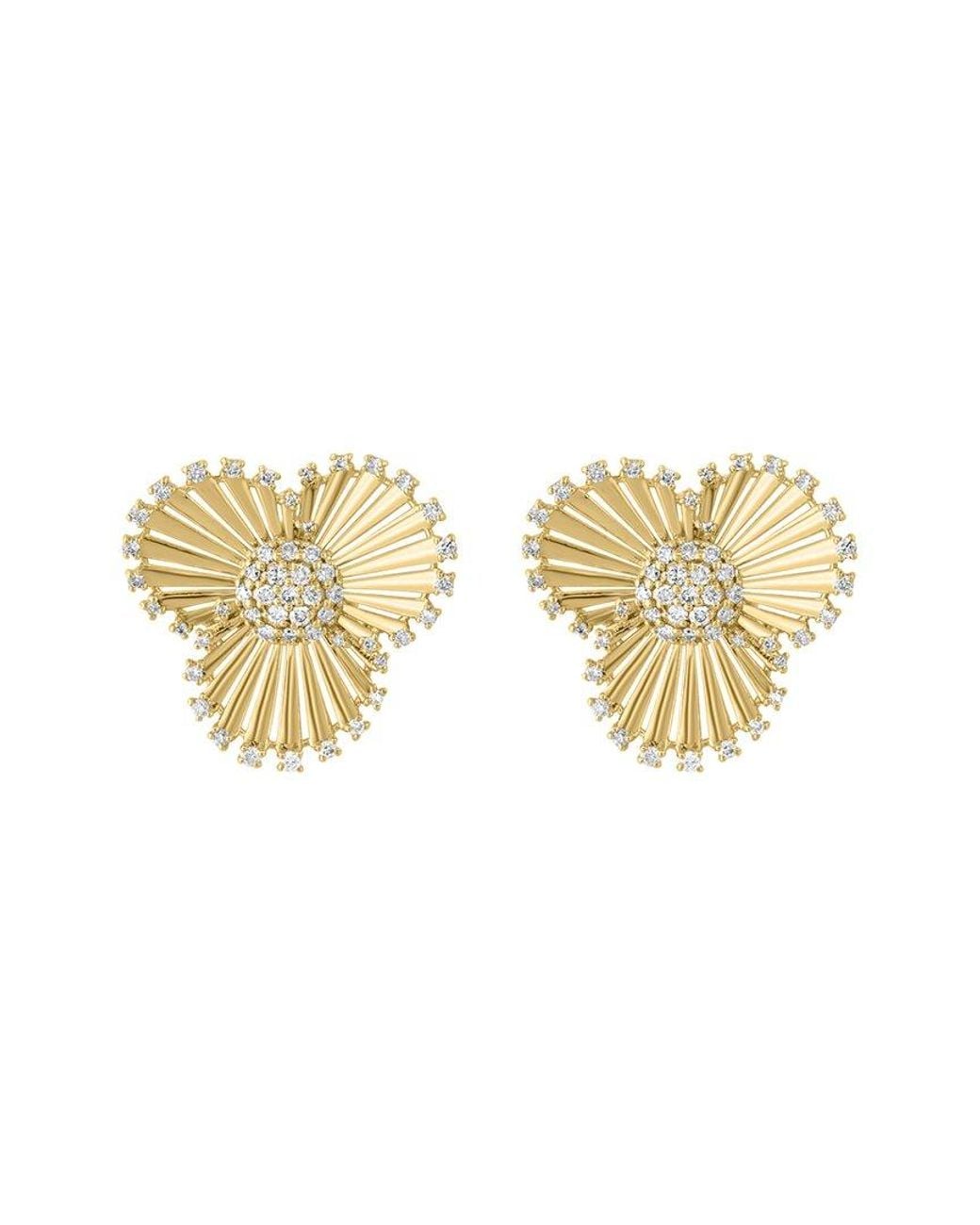 Effy Fine Jewelry Metallic 14K 0.61 Ct. Tw. Diamond Earrings