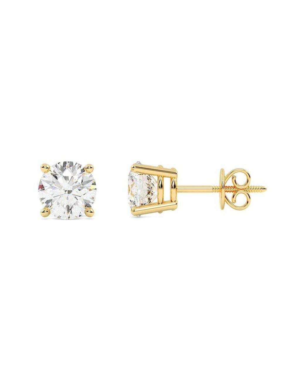 Lab Grown Diamonds Metallic 14K 1.50 Ct. Tw. Lab-Grown Diamond Earrings