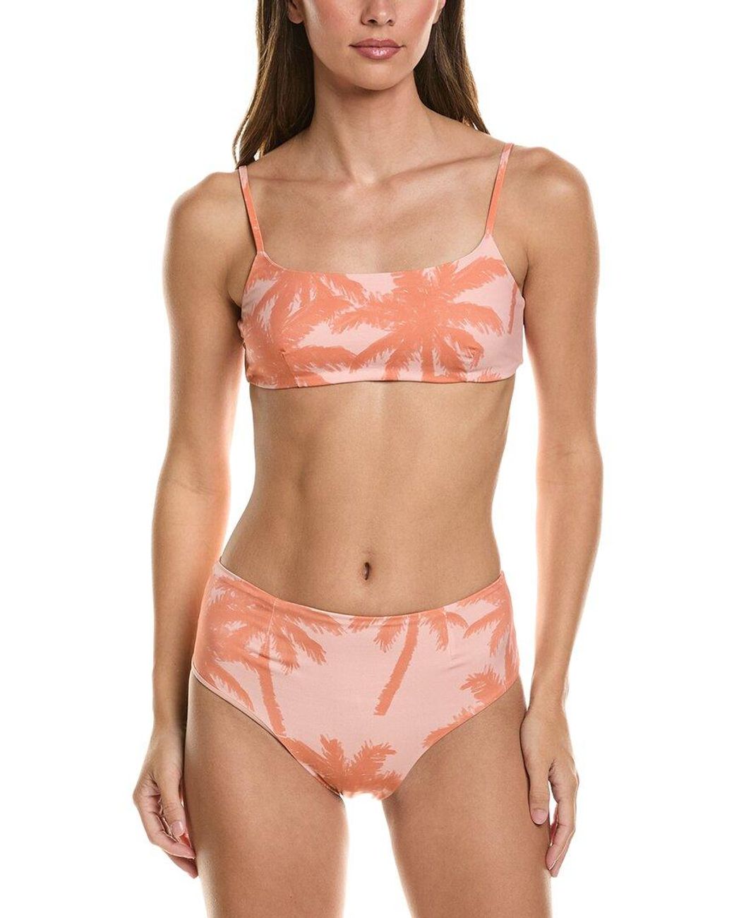 Manebí Pink Manebi 2Pc Ribbed Bralette Bikini Set