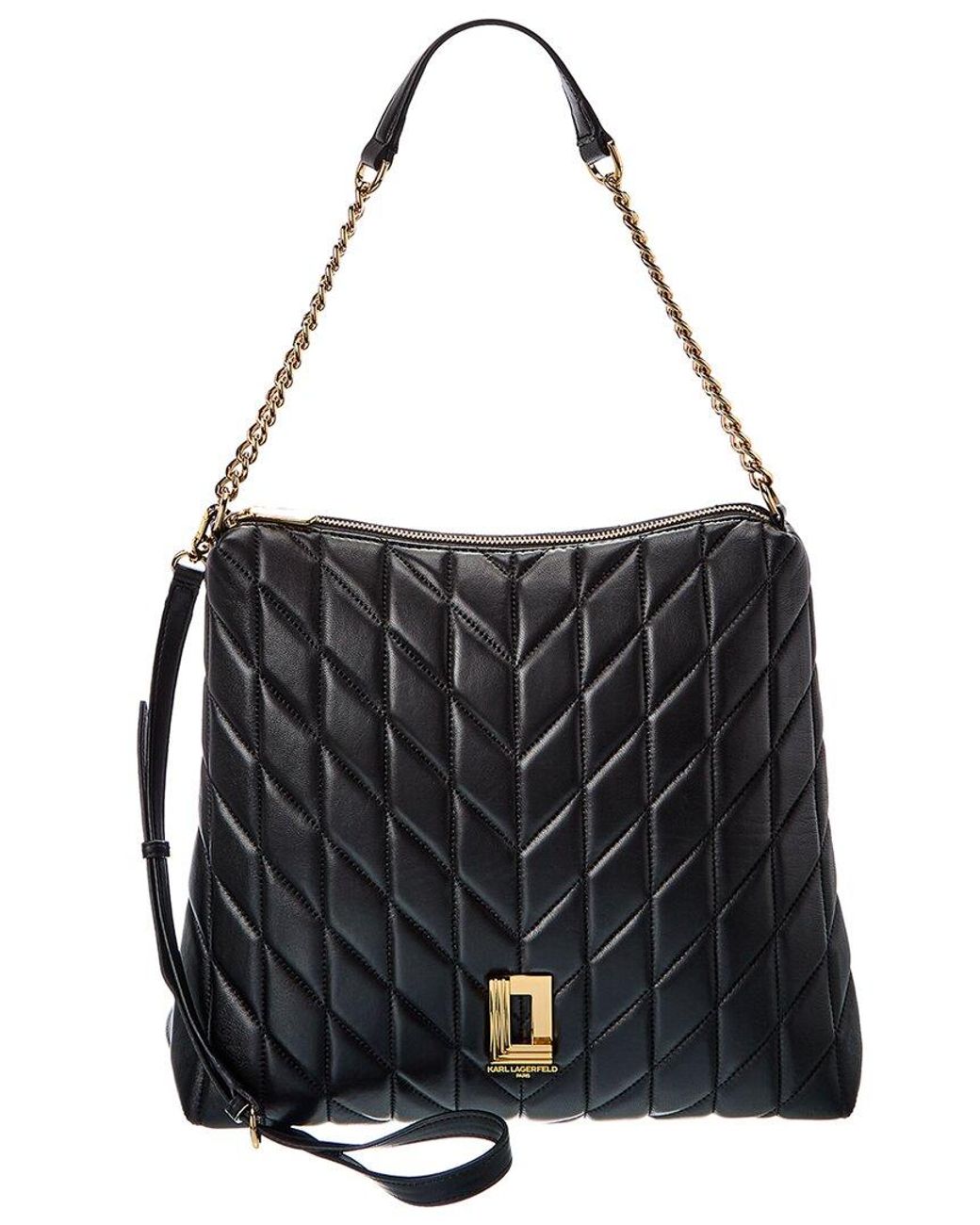 Karl Lagerfeld Lafayette Leather Hobo Bag in Black Lyst UK