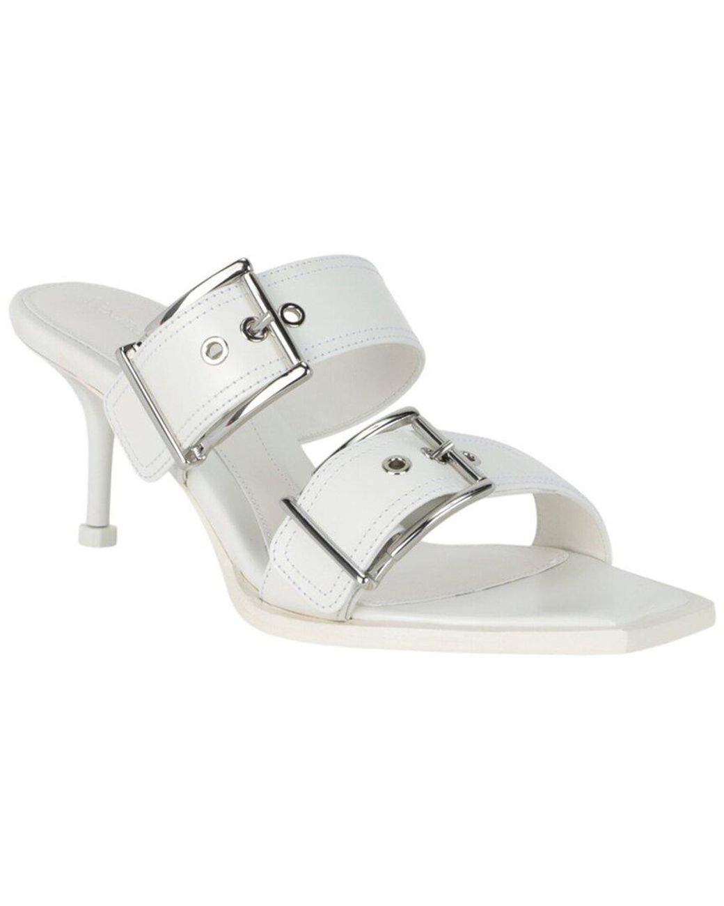 McQueen Metallic Double Buckle Punk Leather Mule