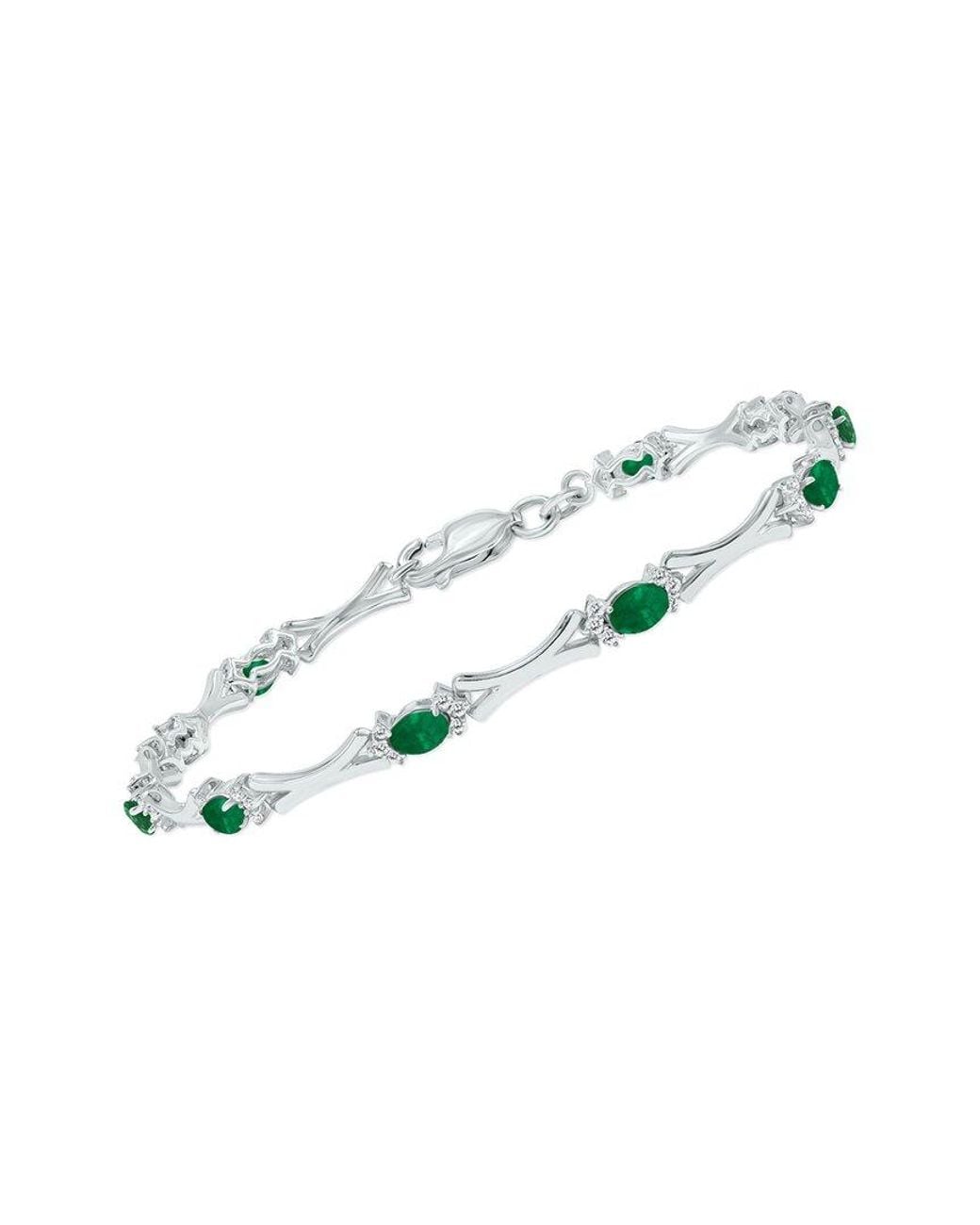 Gemstones Multicolor 1.86 Ct. Tw. Diamond & Emerald Bracelet