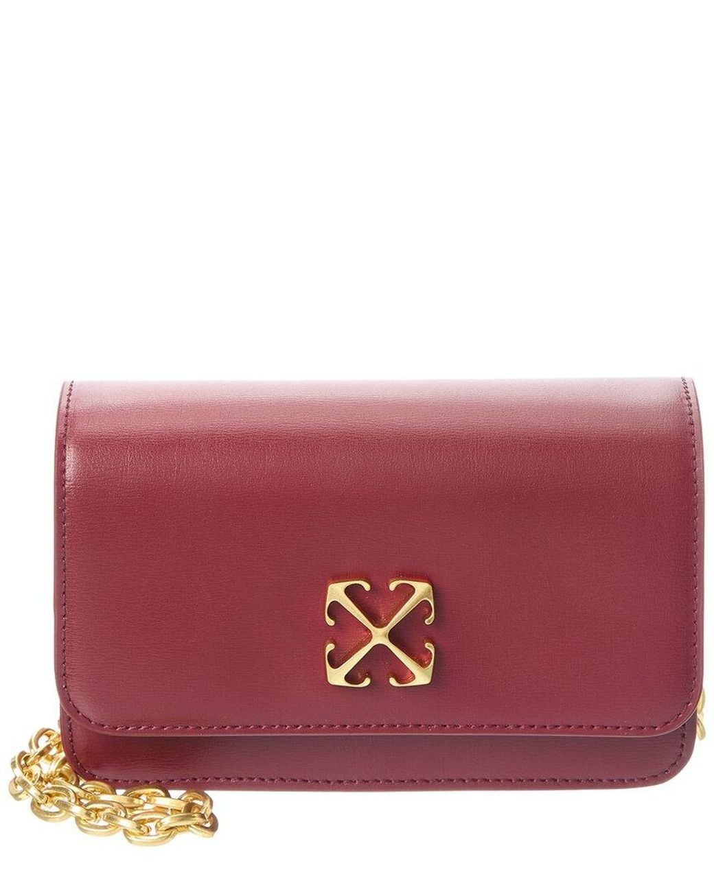 Off-White c/o Virgil Abloh Purple Off-white Jitney Leather Wallet On Chain