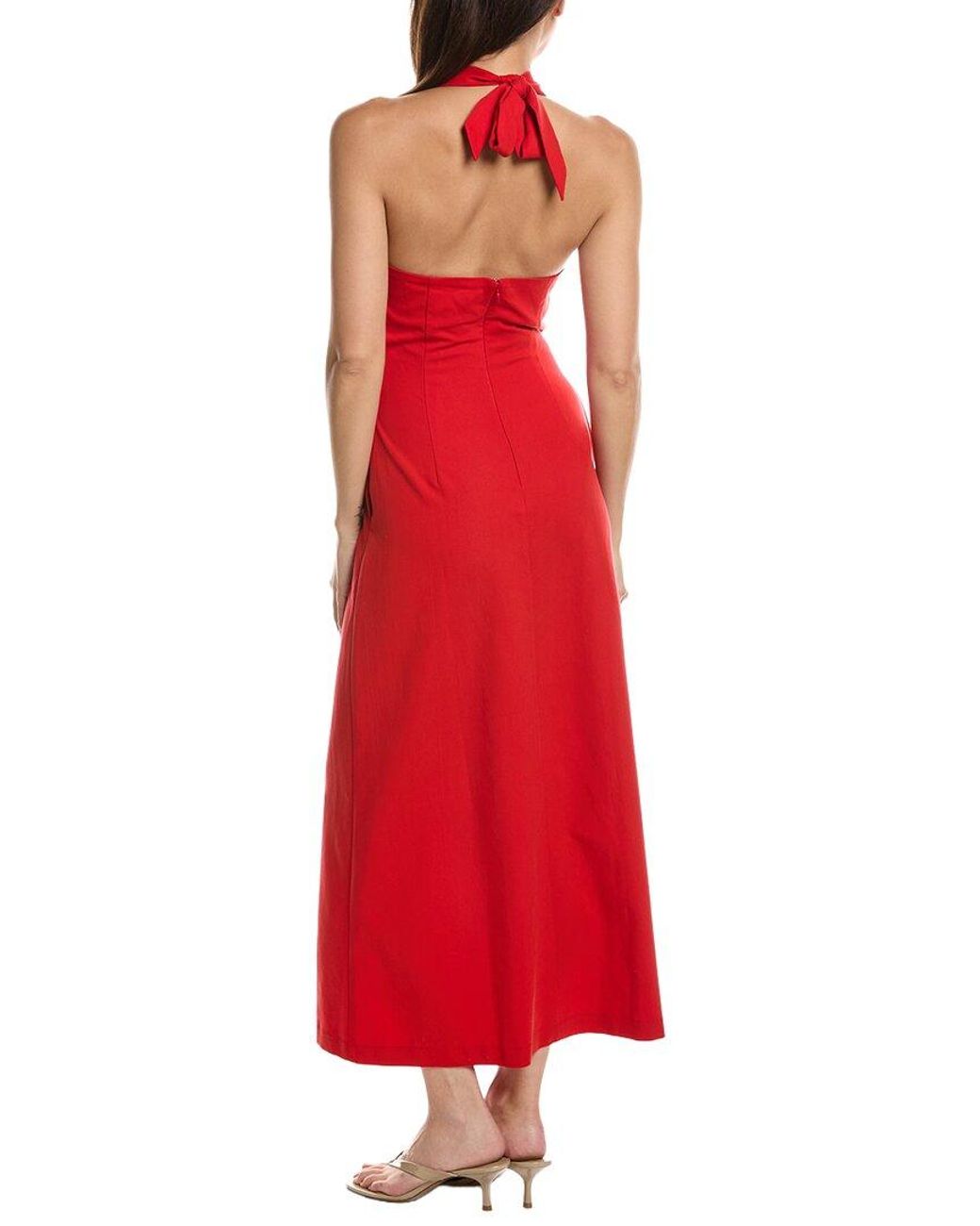 LNA Red Abria Halter Dress