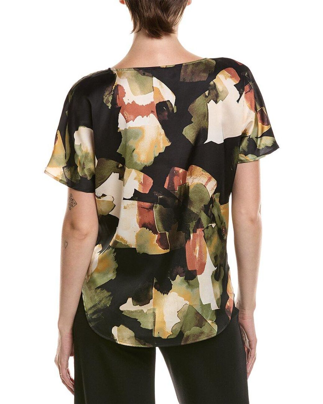 Anne Klein Green Petite Bateau Neck Top