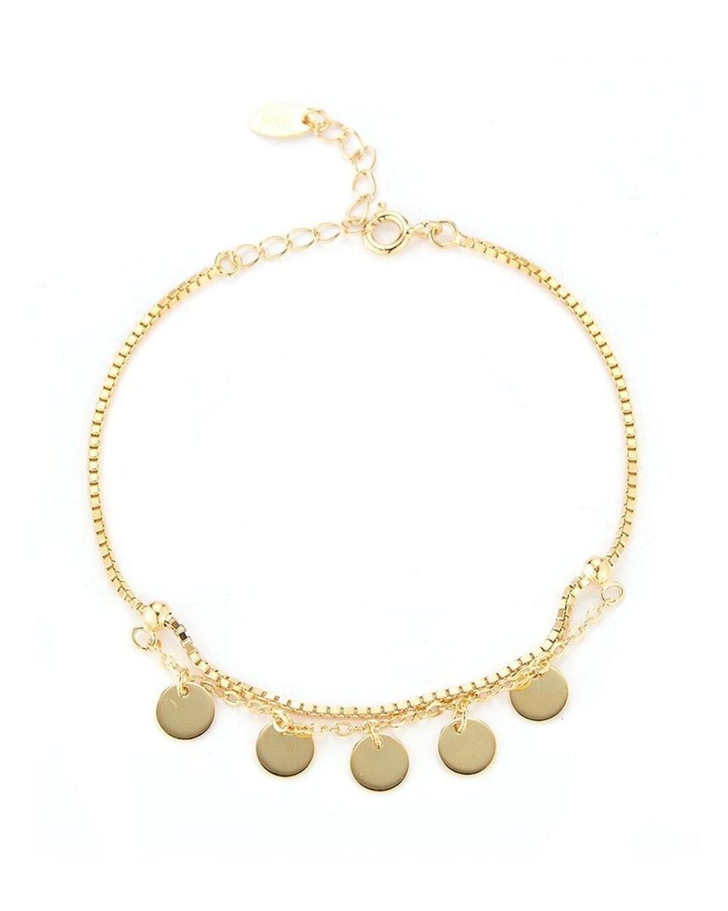 Glaze Jewelry Metallic 14k Over Silver Disc Charm Bracelet