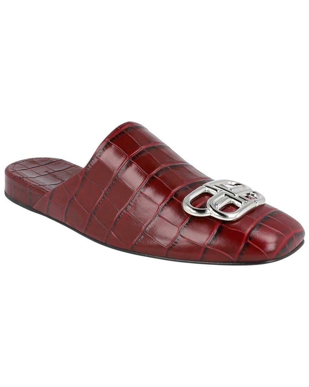 Balenciaga Red Dnu Bb Leather Flat