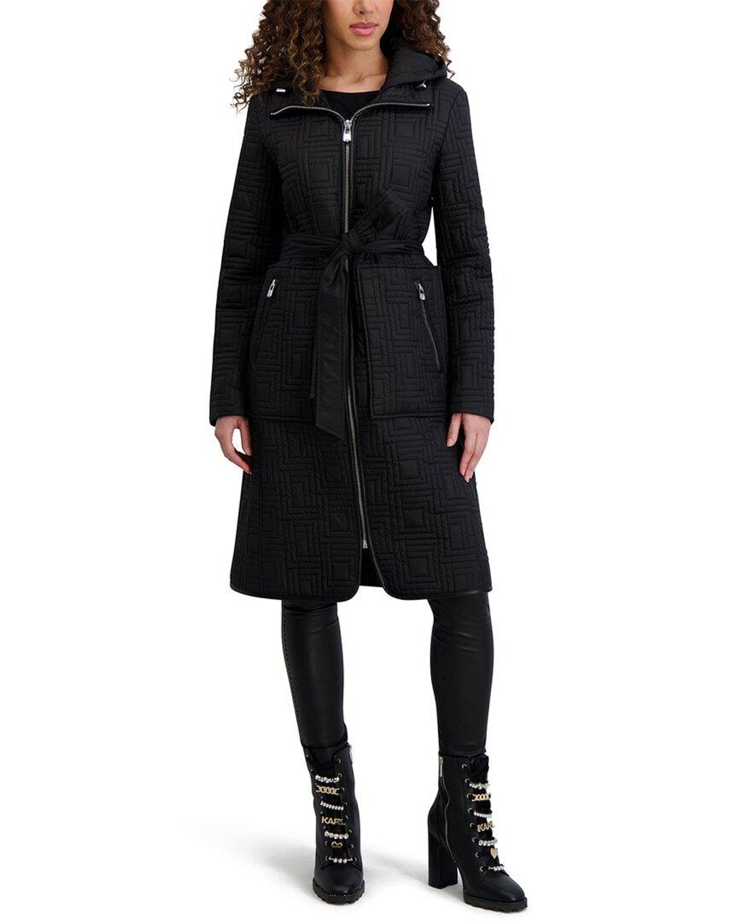 Karl Lagerfeld Black Quilted Coat
