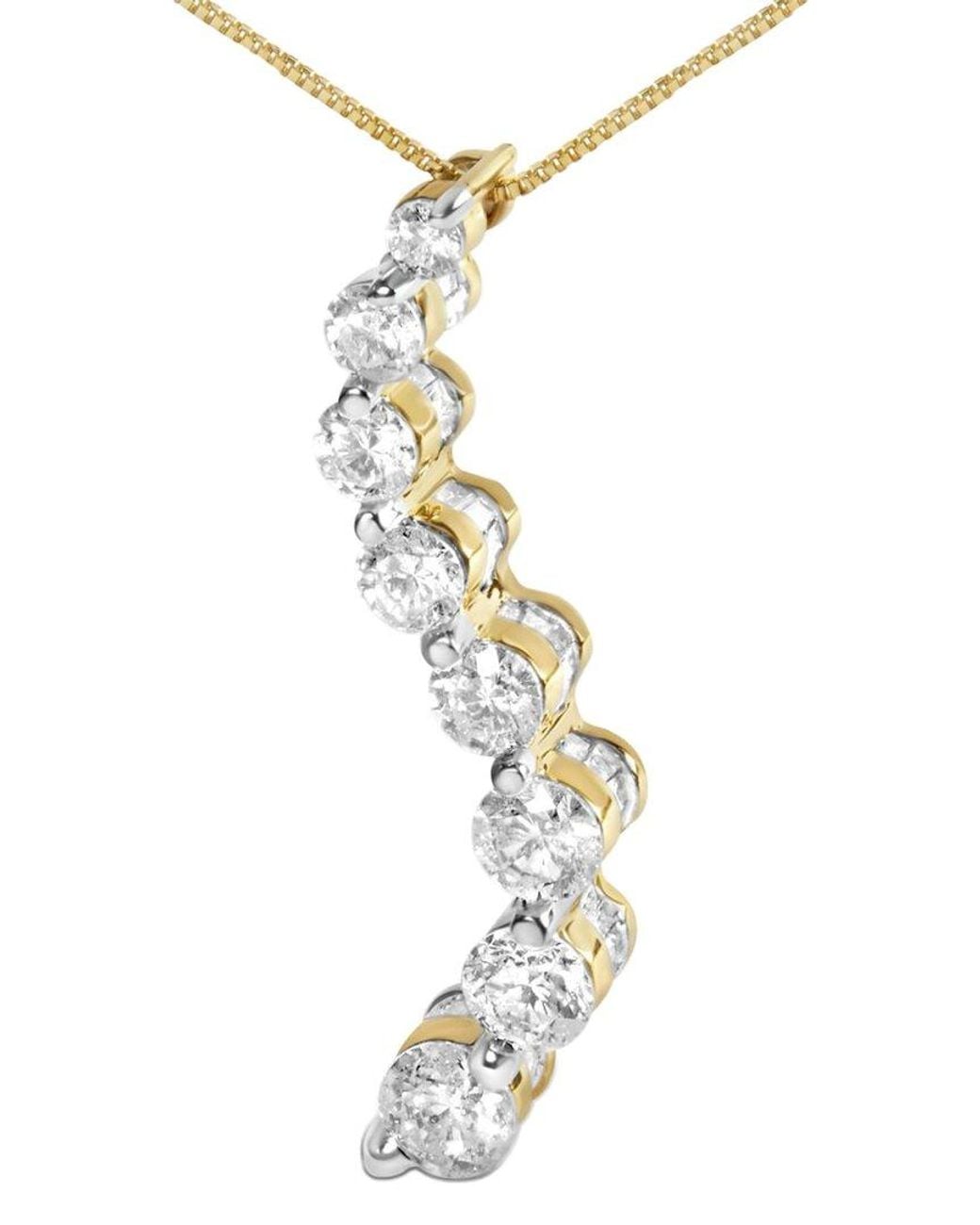 Haus of Brilliance Metallic 14K 3.00 Ct. Tw. Diamond Pendant Necklace