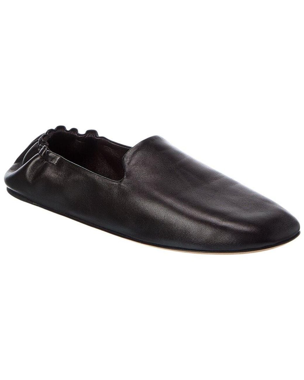 The Row Black Casa Leather Slipper