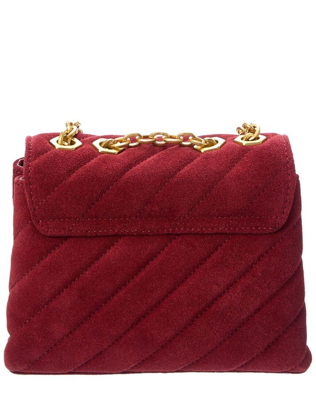 Off-White c/o Virgil Abloh Red Jackhammer 17 Quilted Suede Shoulder Bag