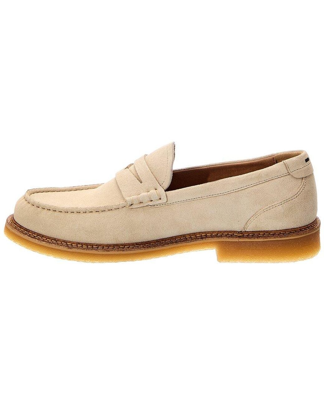 Boss White Kope Suede Moccasin for men