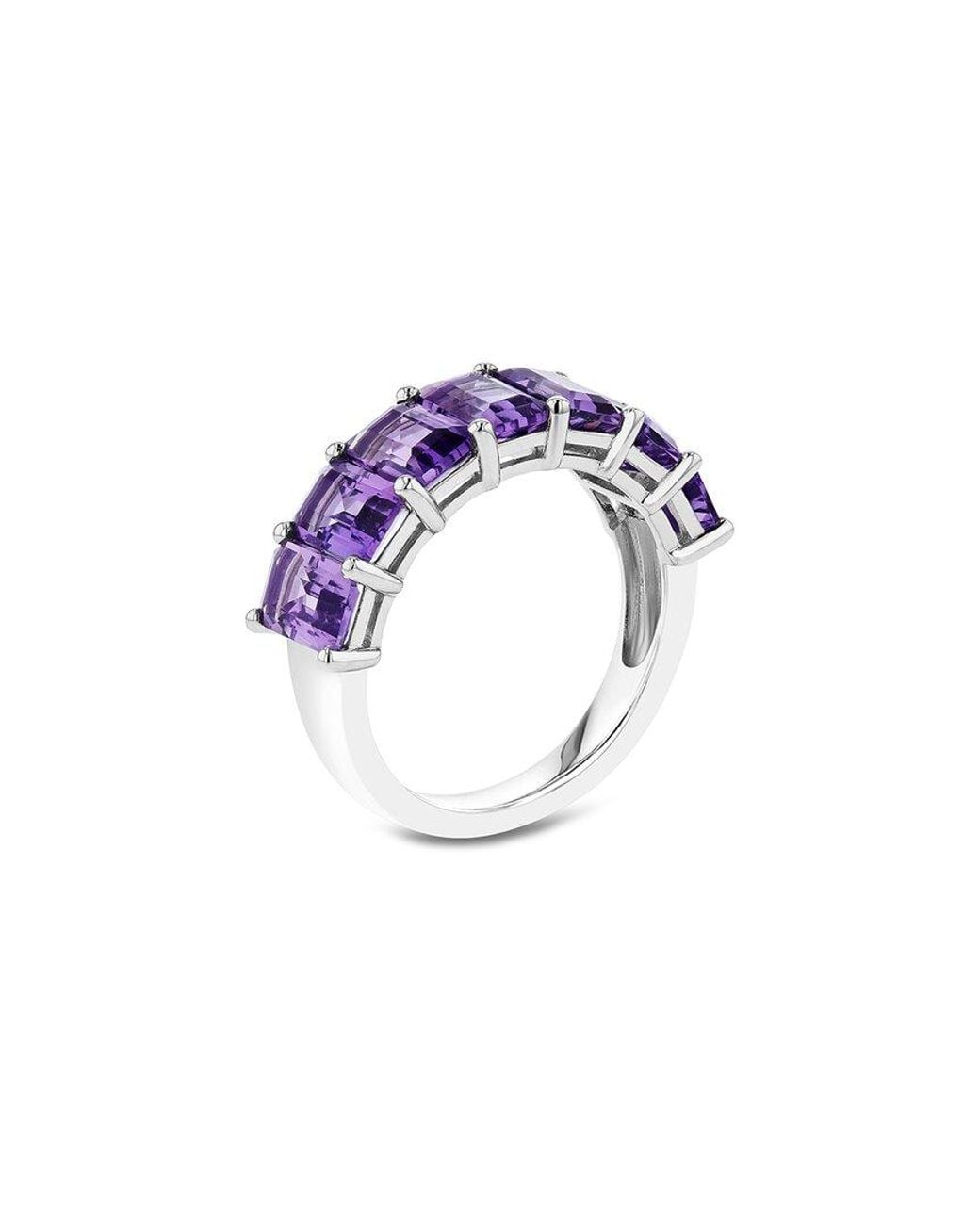 Diana M Purple Fine Jewelry 14k Amethyst Half-eternity Ring