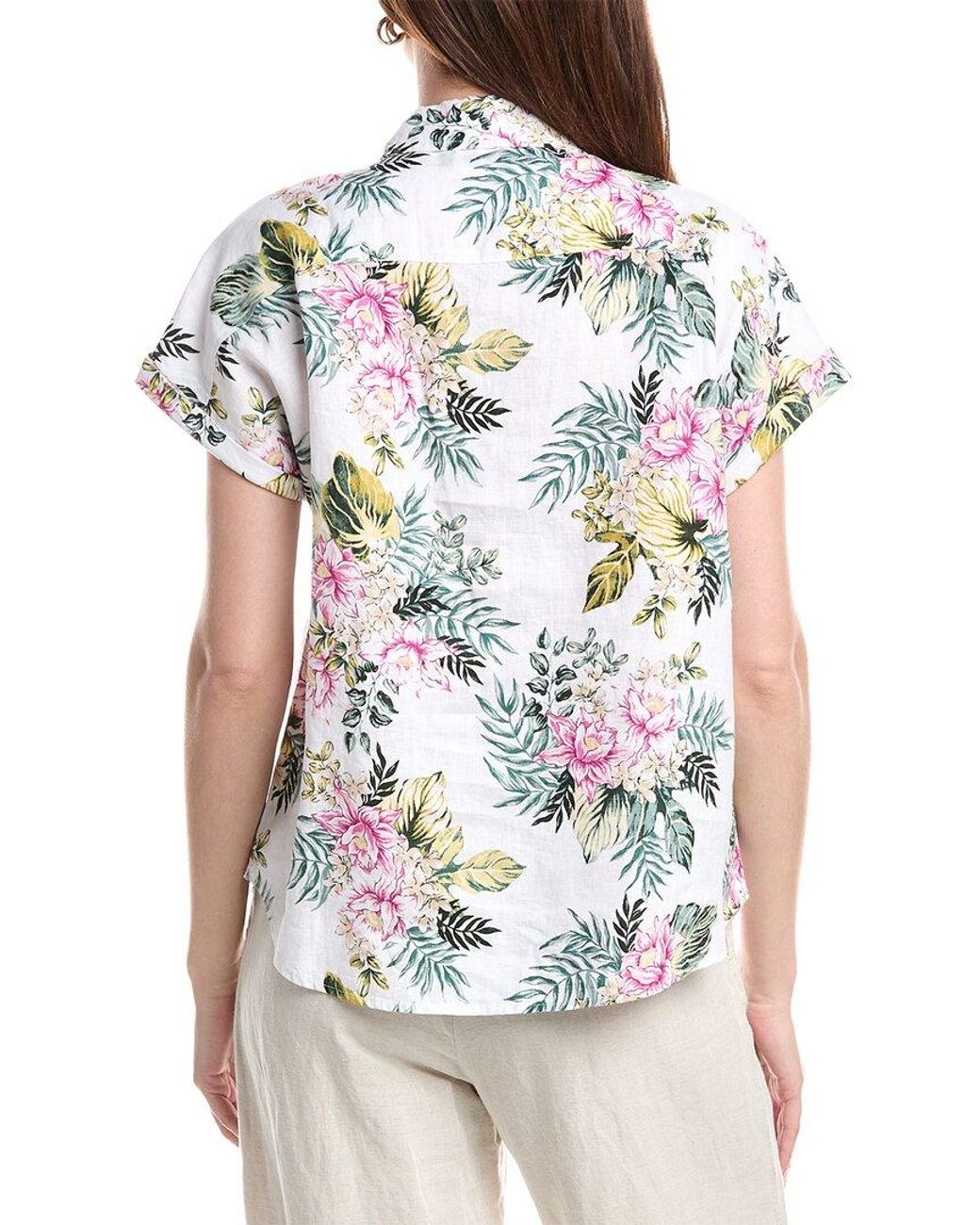 Tommy Bahama White Petal Of Luxury Linen Top