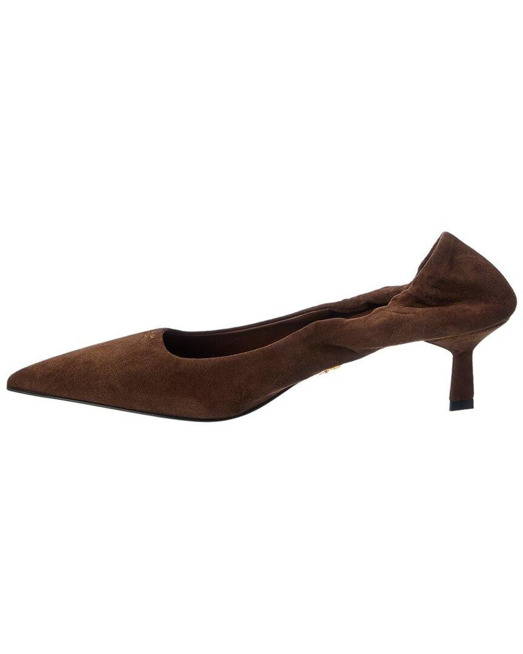 Prada Brown Suede Pointy-Toe Pump