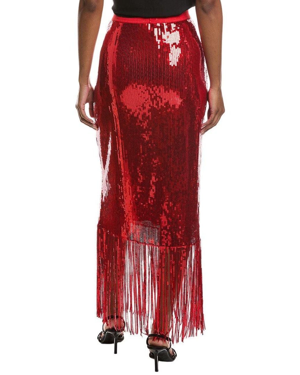 Ichi Red Ihmollia Sequin Skirt