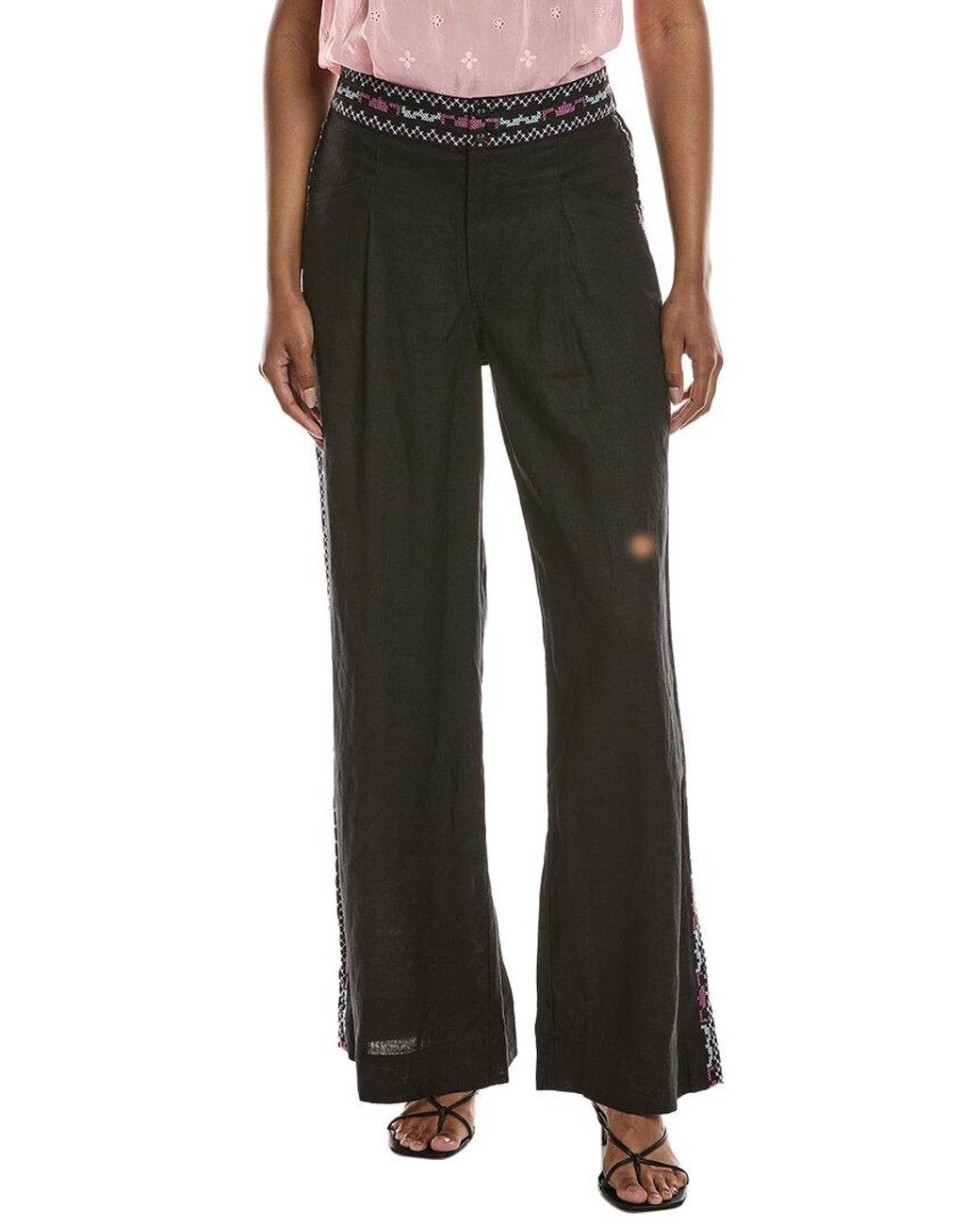 Johnny Was Black Gloria Linen Pant
