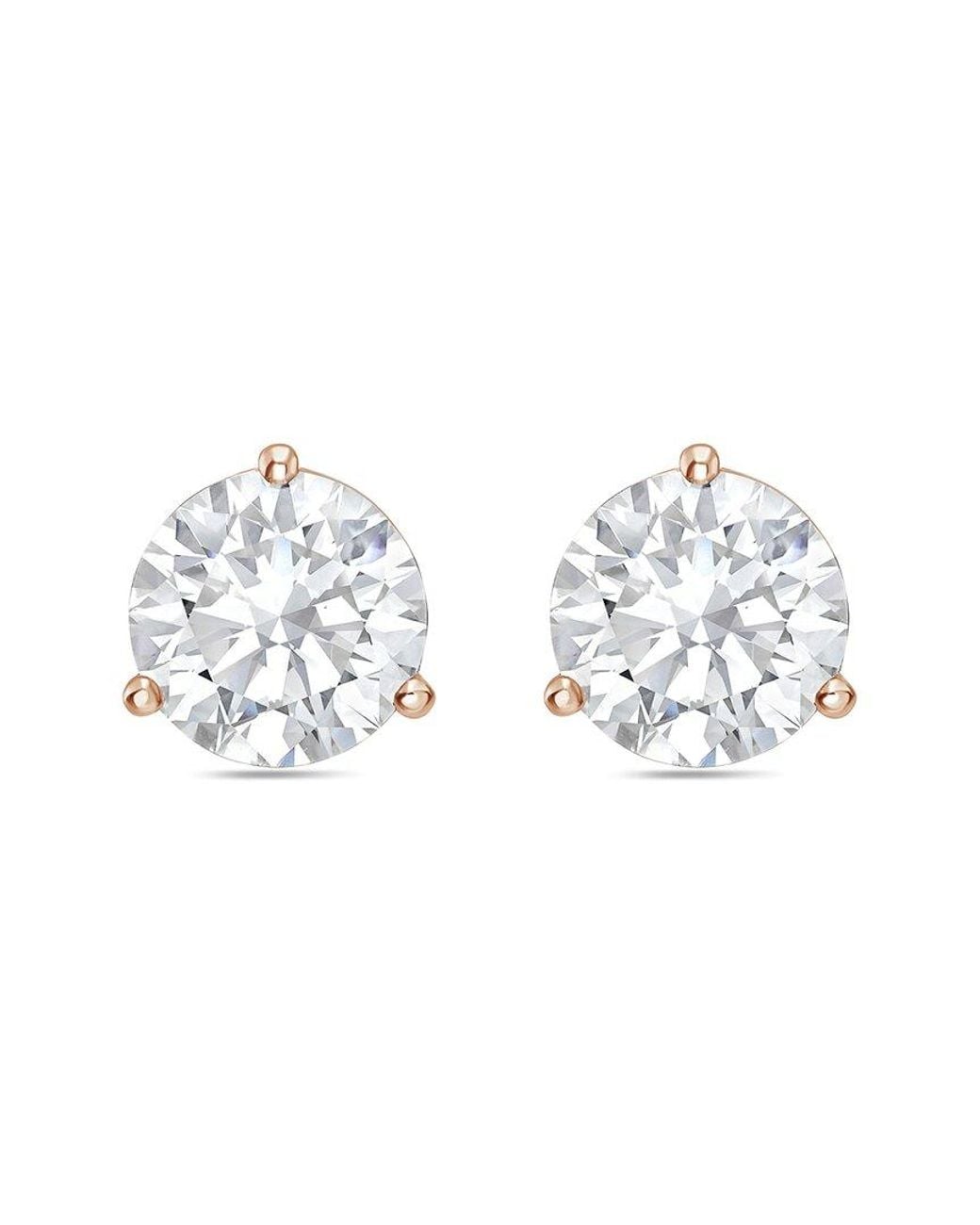 Diana M White Diana M. 14K Rose 6.00 Ct. Tw. Lab-Grown Diamond Stud Earrings