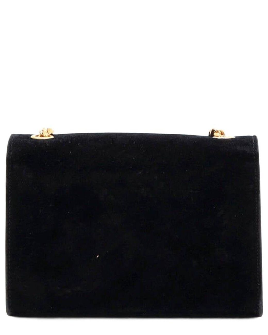 Saint Laurent Black Suede Classic Monogram Tassel Crossbody Small (Authentic Pre-Loved)