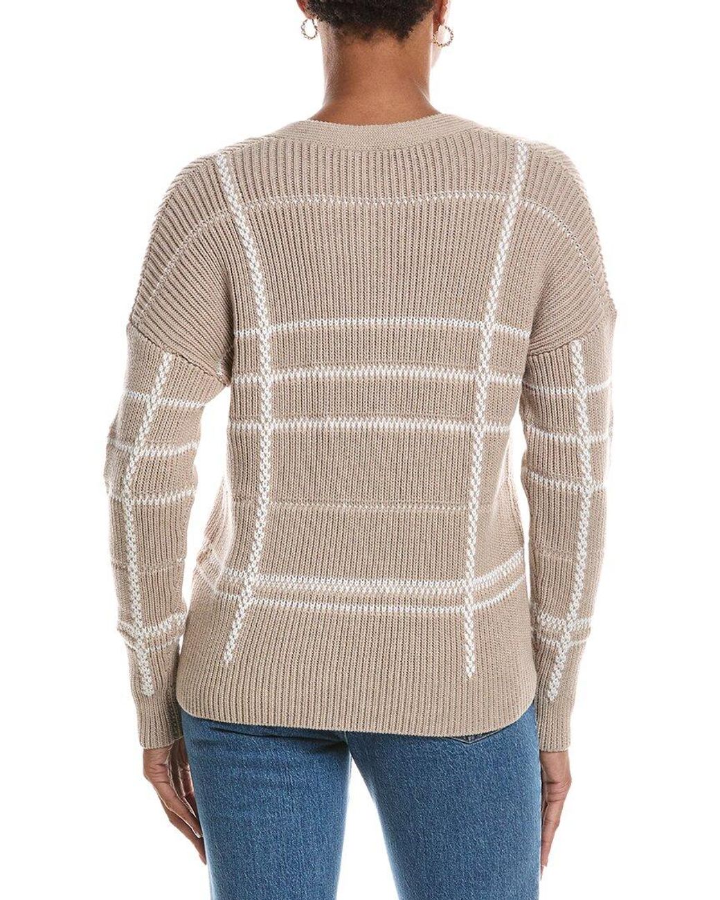 Autumn Cashmere Gray Plaid Shaker Cardigan