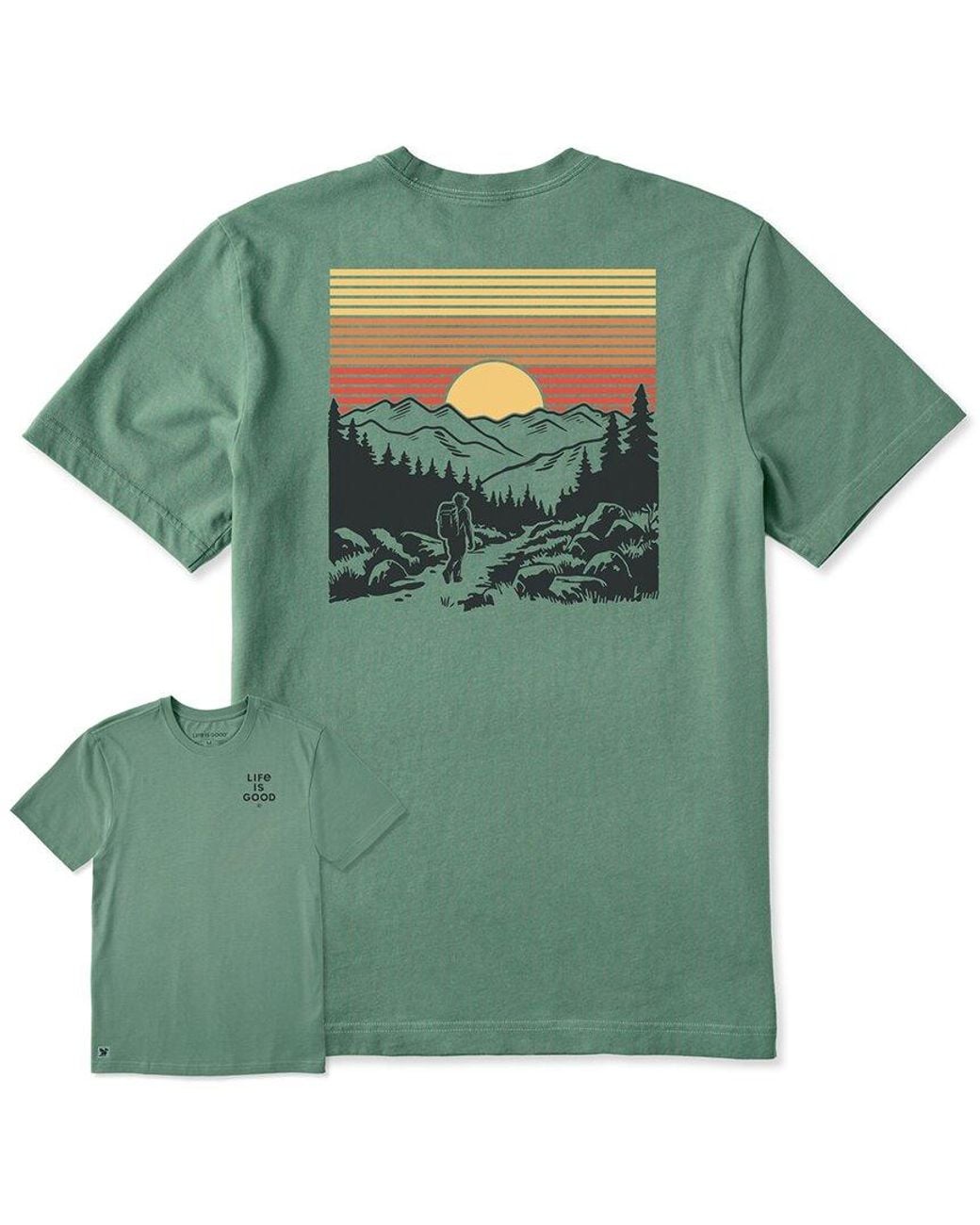 Life Is Good. Green Crusher T-Shirt for men