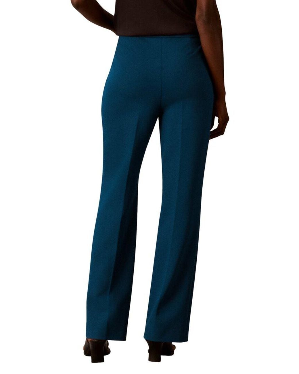 Calvin Klein Blue High Rise Pull On Boot Leg Pant