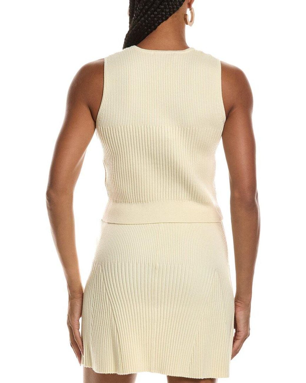 Seraphin White Ribbed Sweater