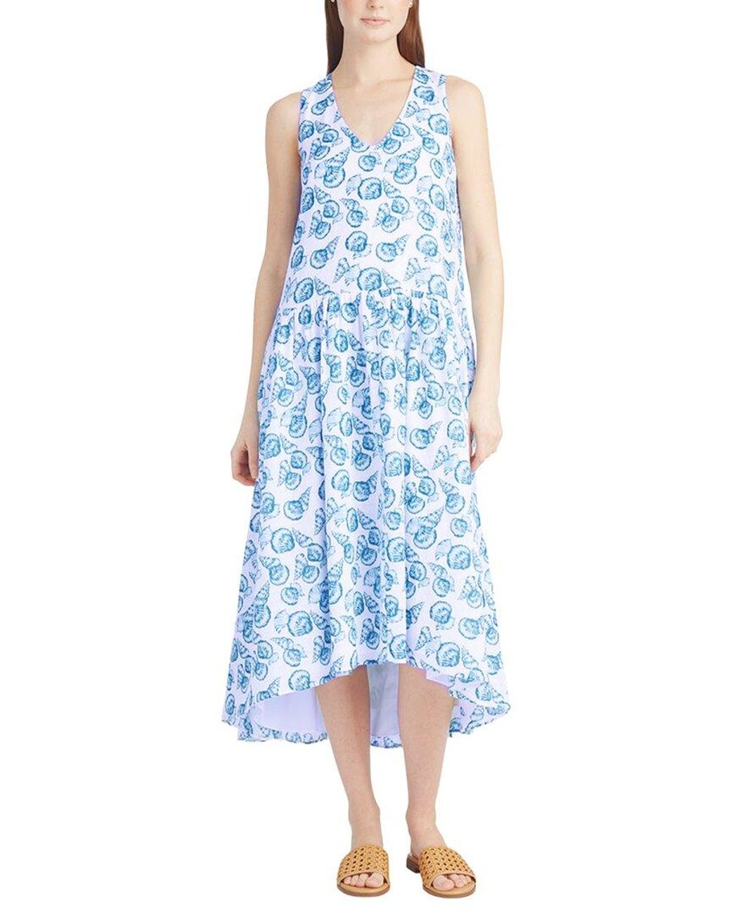 Draper James Blue Skipper V-Neck Midi Dress