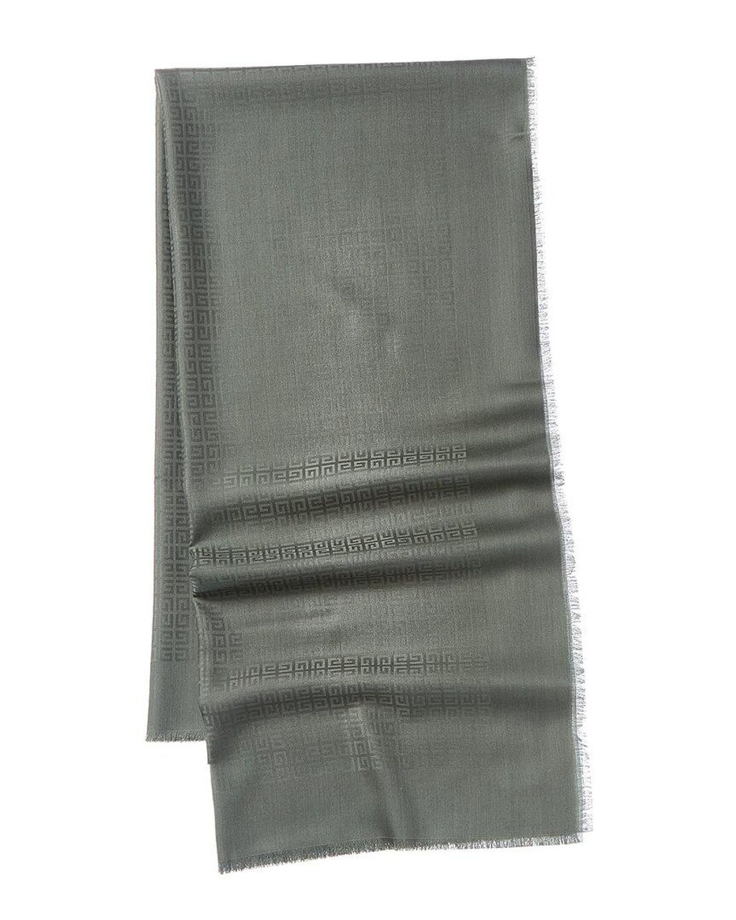 Givenchy Green 4G Square Large Wool & Silk-Blend Scarf