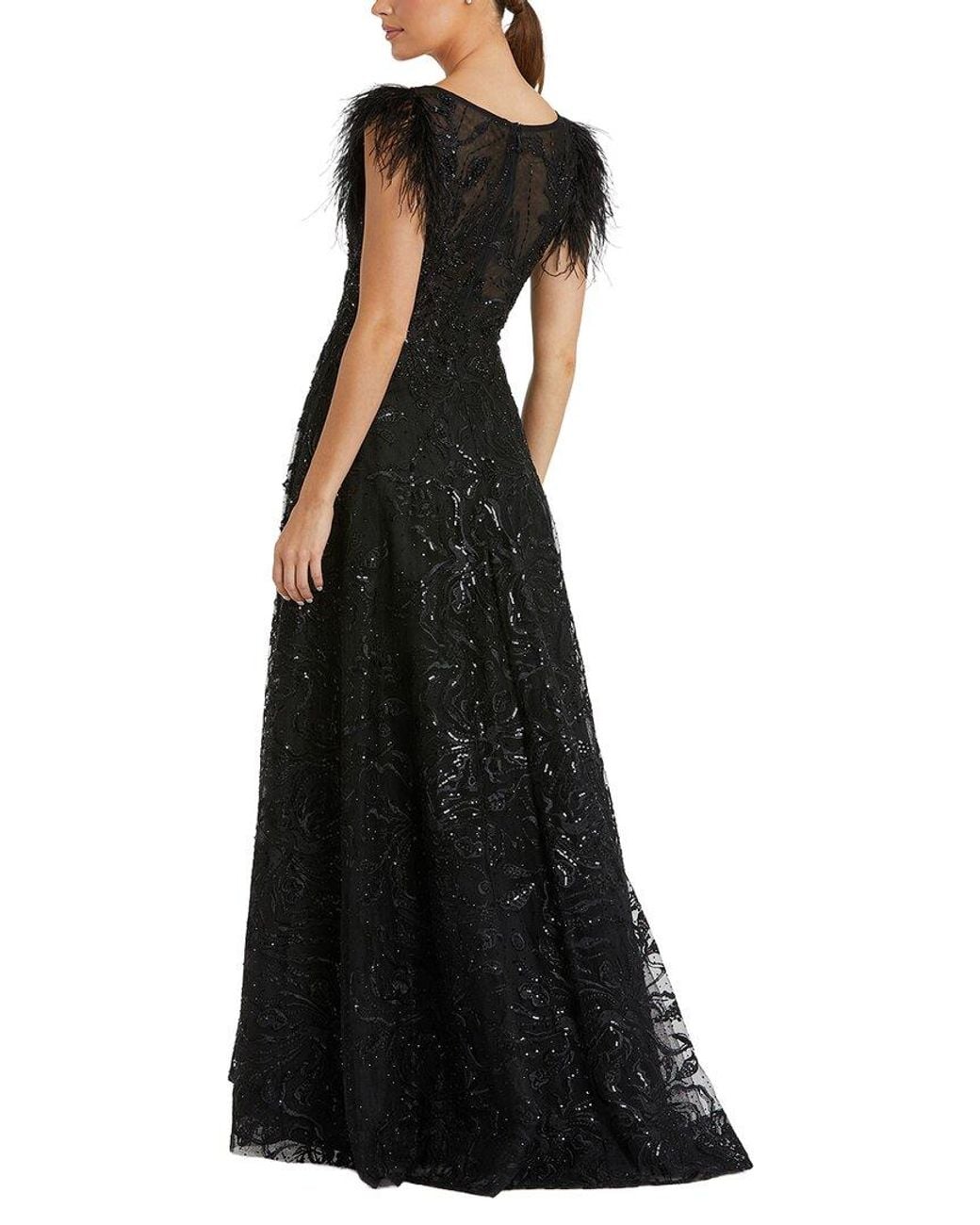 Mac Duggal Black Embellished Maxi Dress
