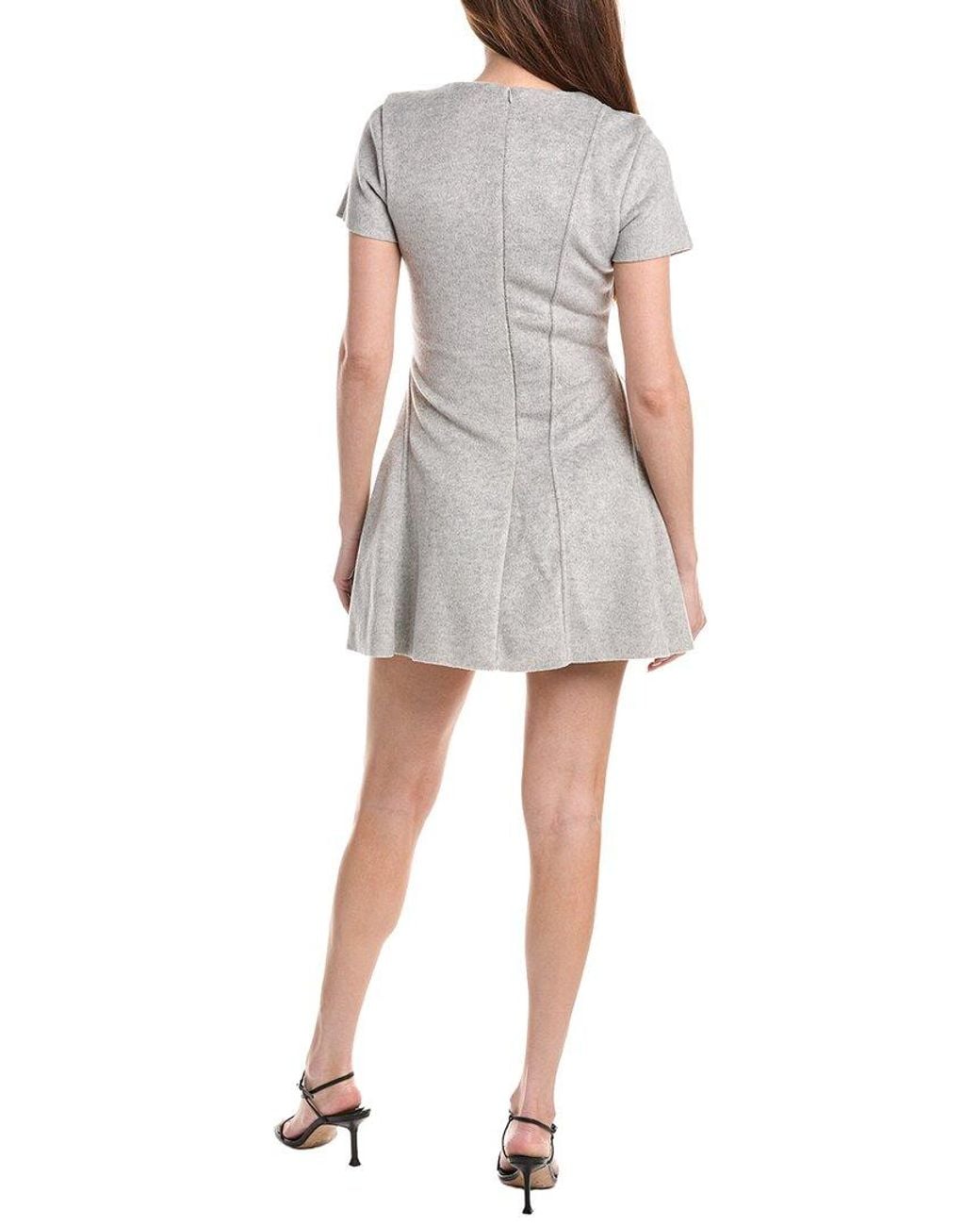 En Saison Gray Carrington Wool-Blend Mini Dress