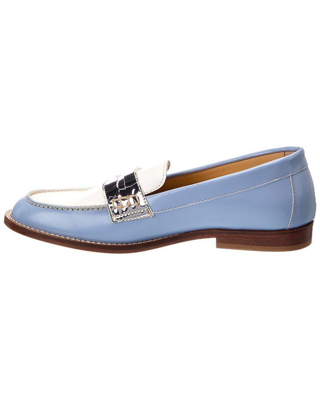 Baldinini Blue Leather Moccasin