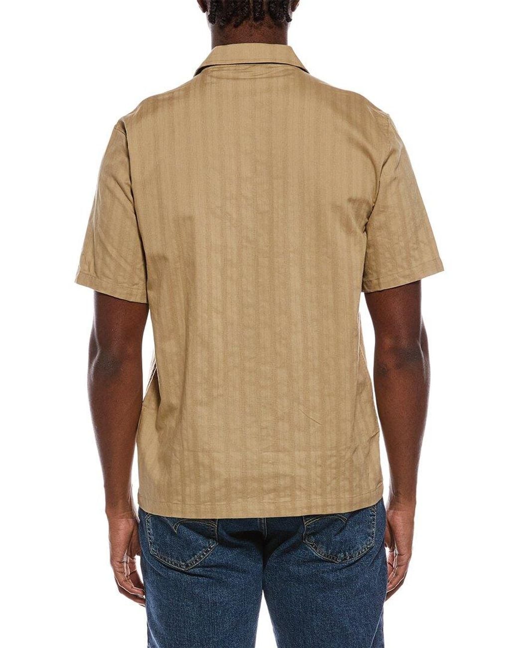 Onia Blue Linen-Blend Utility Shirt for men