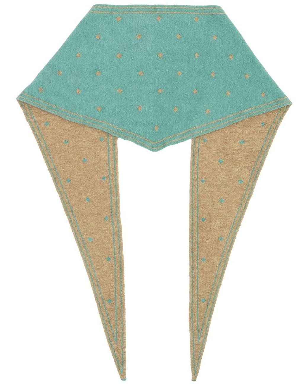 Saachi Green Polka Dot Triangle Scarf